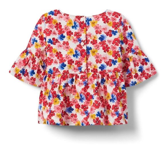 Janie & Jack FLORAL RUFFLE TOP Color Floral Ruffle Sz. 6 NWOT - Picture 2 of 8